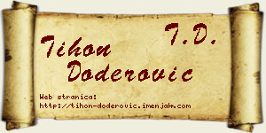 Tihon Doderović vizit kartica